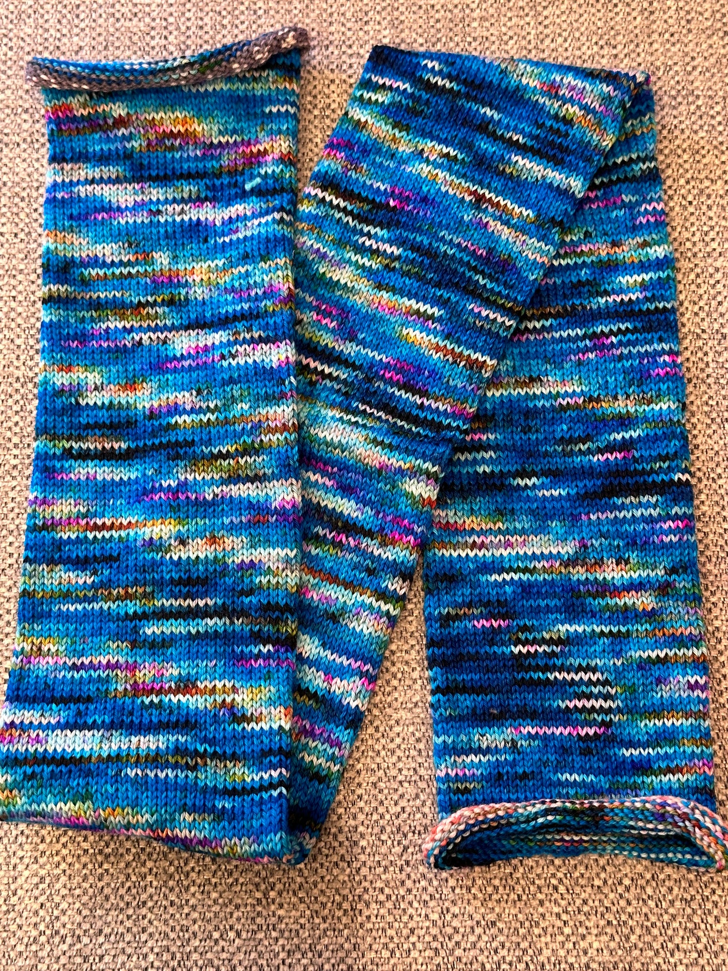 64 Stitch Pre-cranked Sock Tube - Hedgehog Fibres Sock - Deep End