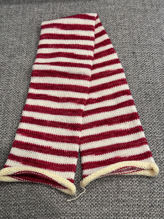 64 Stitch Pre-cranked Sock Tube - Zomari Dyeworks Sock - Candy Cane