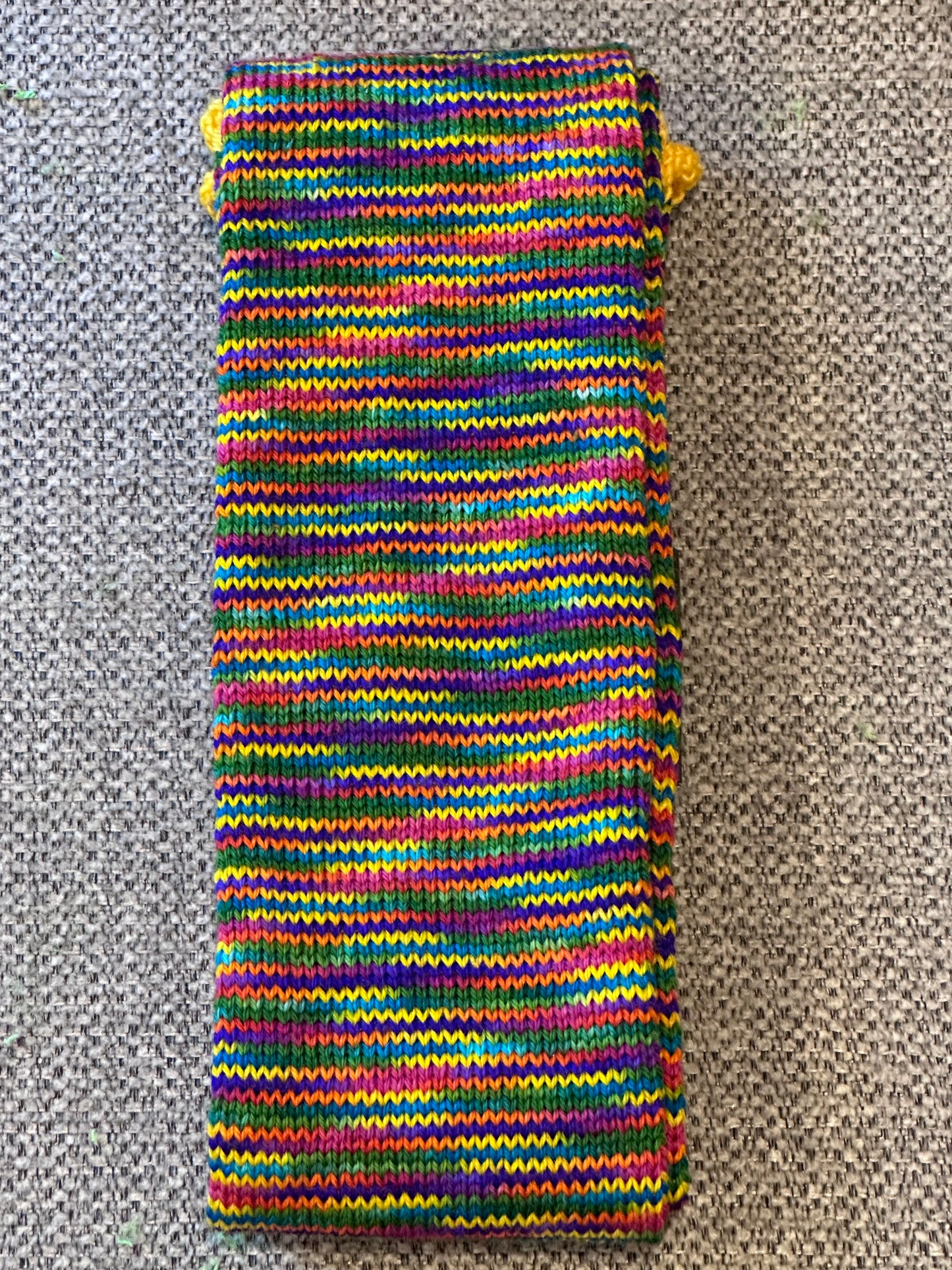 64 Stitch Pre-cranked Sock Tube - Threads by MeganNicole - Rainbow Brite