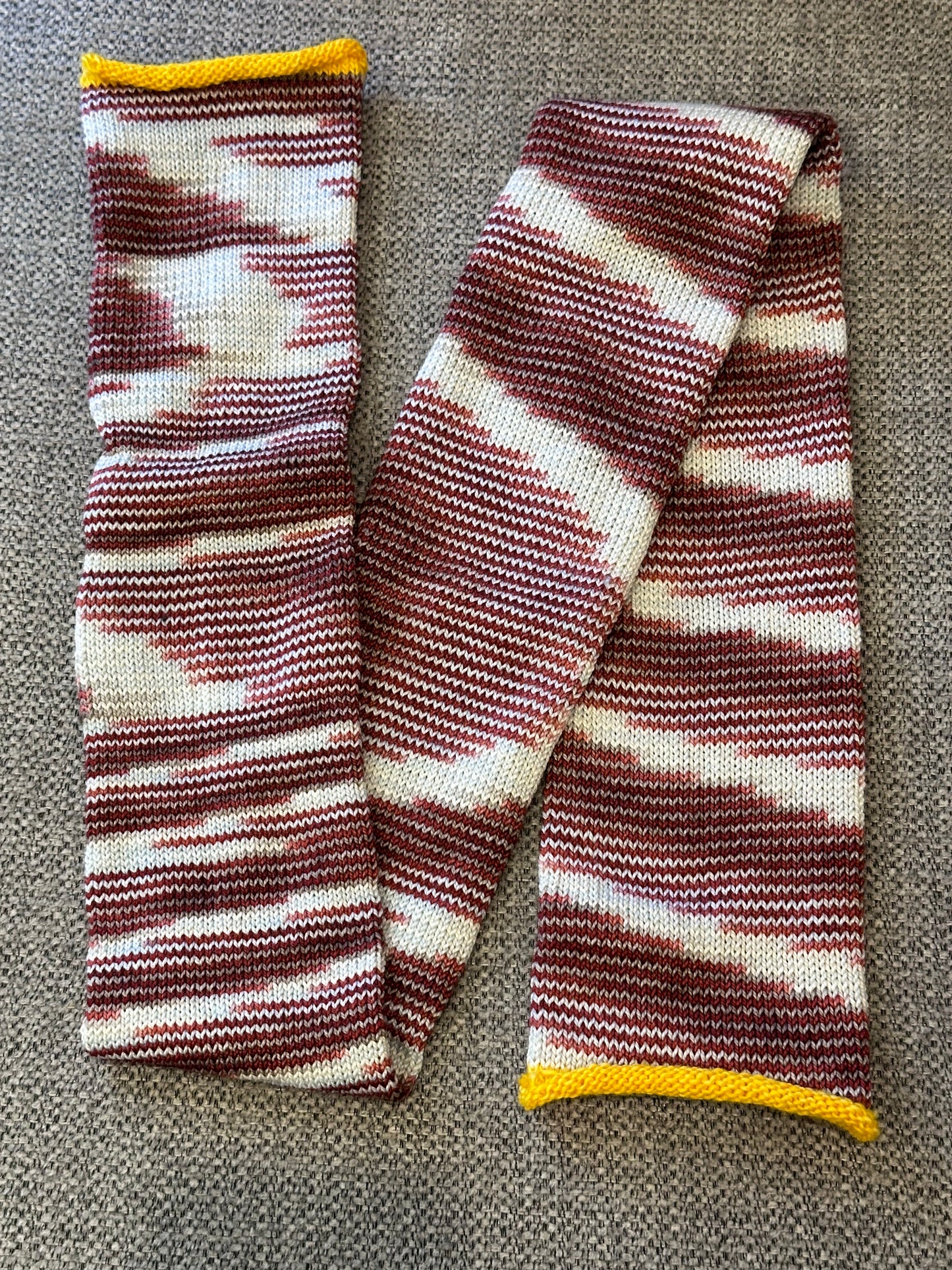 64 Stitch Pre-cranked Sock Tube - Apothefaery Fabrications - Red/Silver/White