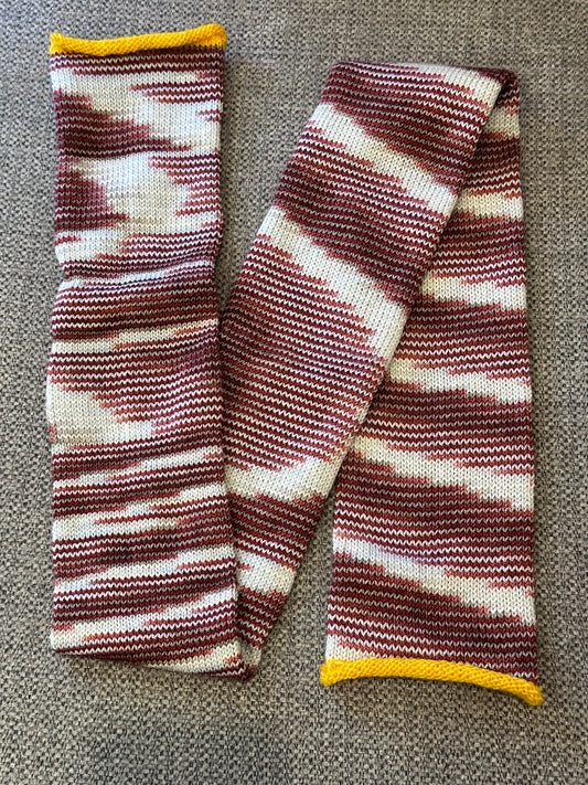 64 Stitch Pre-cranked Sock Tube - Apothefaery Fabrications - Red/Silver/White