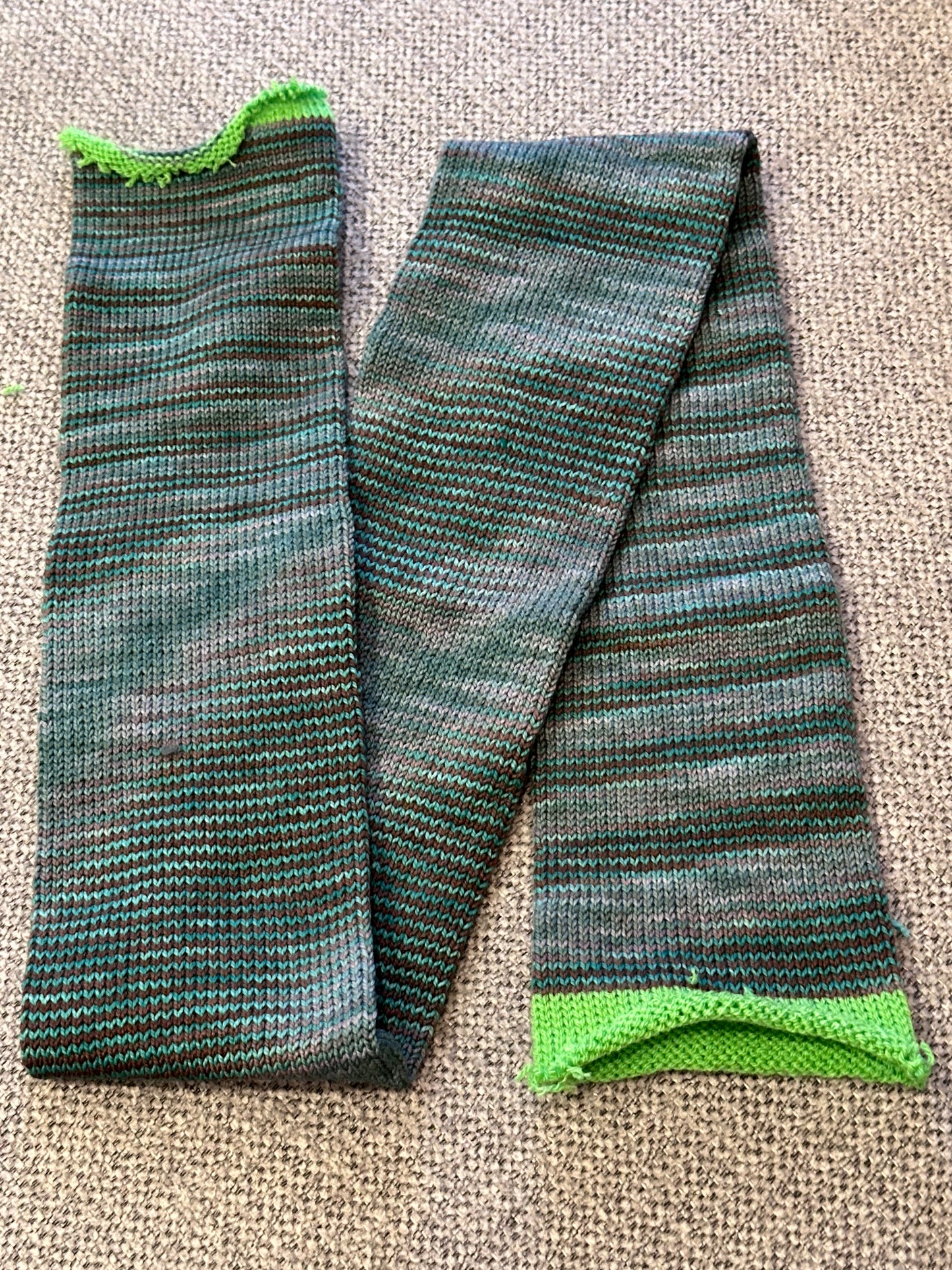64 Stitch Pre-cranked Sock Tube - Zomari Dyeworks Sock - Minecraft