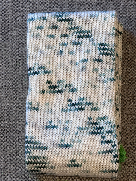 64 Stitch Pre-cranked Sock Tube - Bumblebee Acres Bubble Sock - Snowy Pine