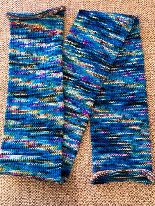 64 Stitch Pre-cranked Sock Tube - Hedgehog Fibres Sock - Deep End