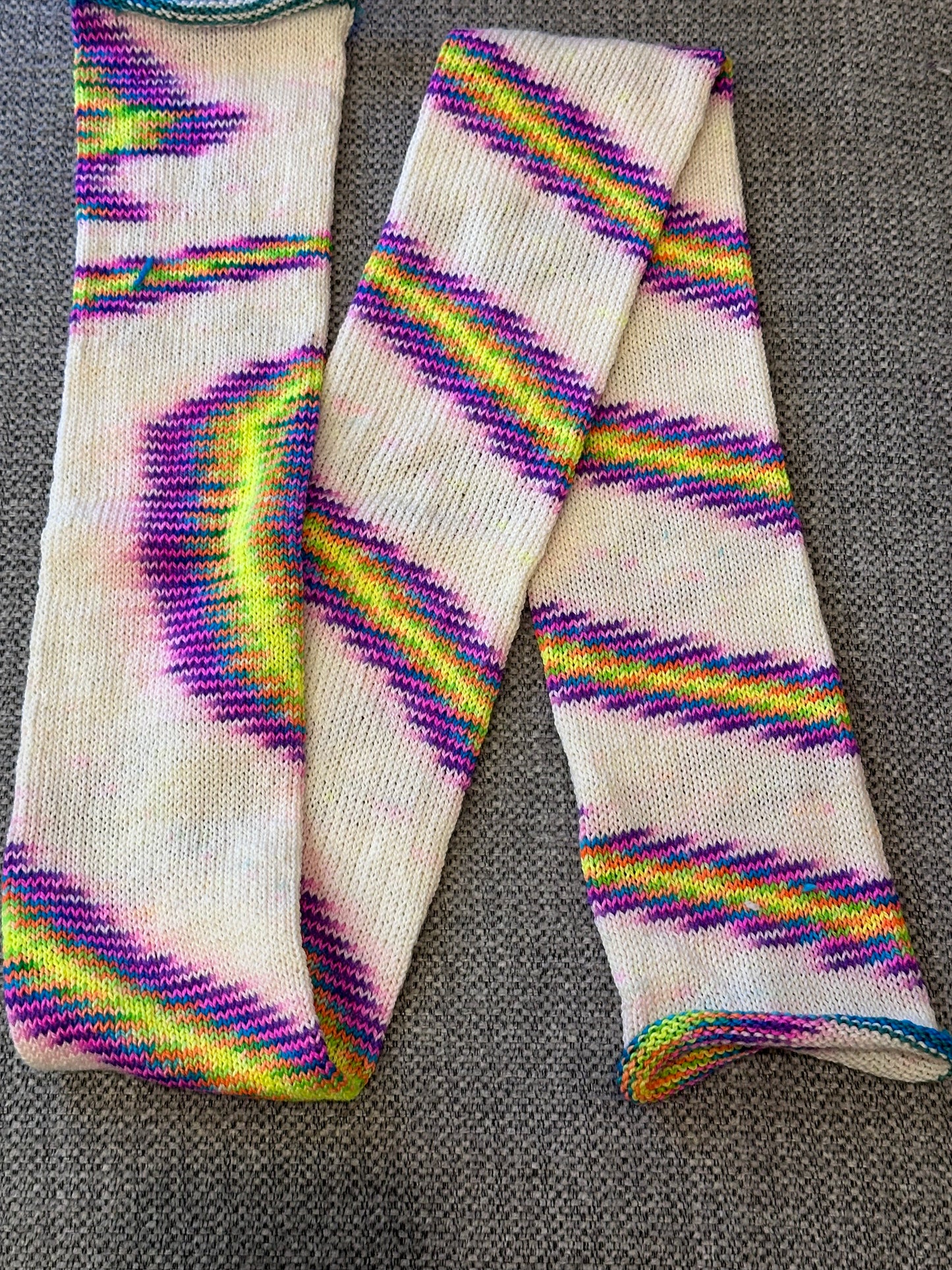 64 Stitch Pre-cranked Sock Tube - What the Flock! Hand Dyed Yarn & Fibers - Marsha Mellow Goes to a Rave