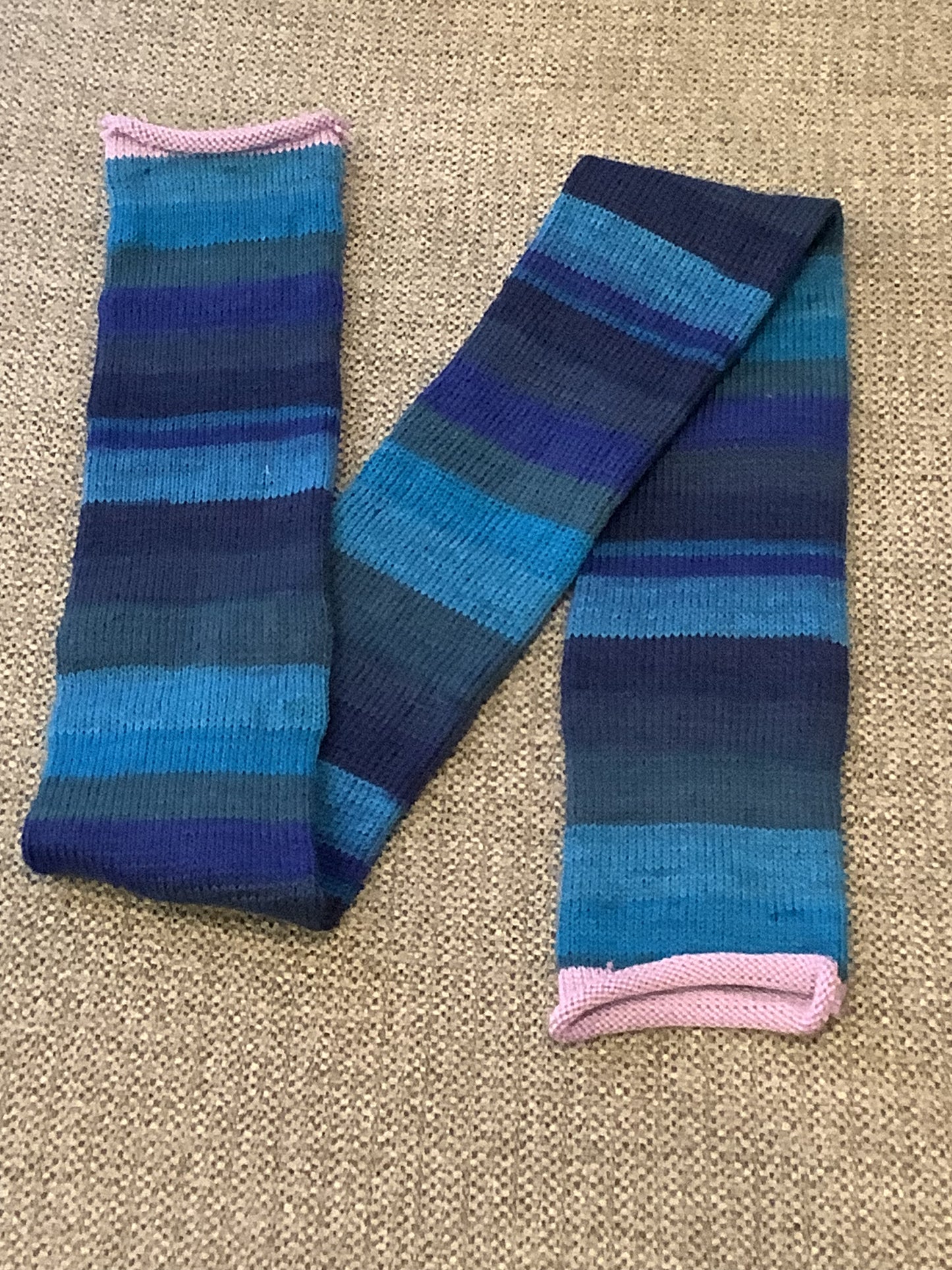 64 Stitch Pre-cranked Sock Tube - Lang Yarns Jawoll Aktion - Color 132.0333 - Blue Stripes